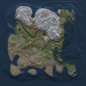 Thumbnail Rust Map: Procedural Map, Size: 3500, Seed: 1095082772, 14 Monuments