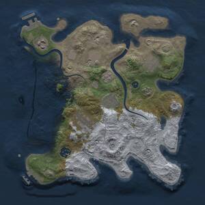 Thumbnail Rust Map: Procedural Map, Size: 3000, Seed: 1107926895, 13 Monuments