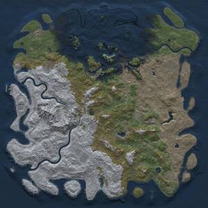 Thumbnail Rust Map: Procedural Map, Size: 6000, Seed: 1610377979, 17 Monuments