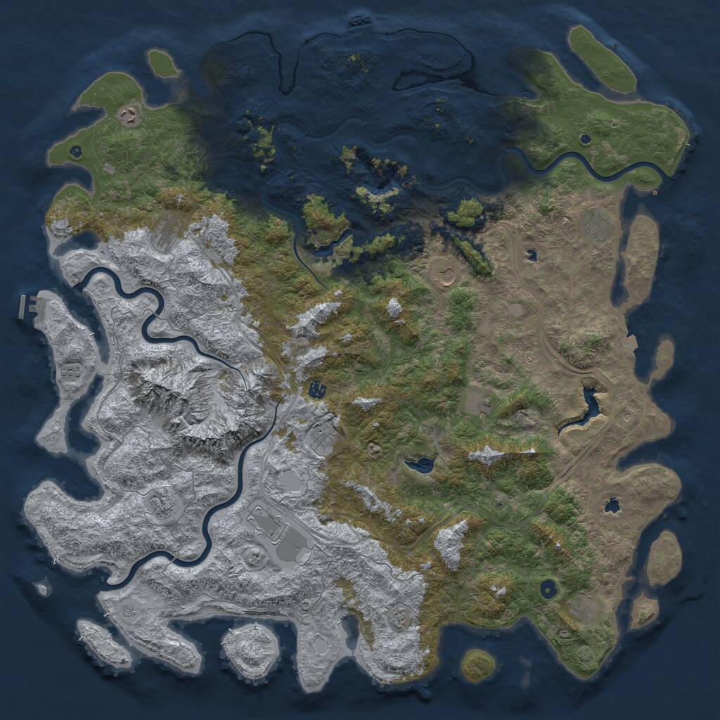 Rust Map: Procedural Map, Size: 6000, Seed: 1610377979, 17 Monuments