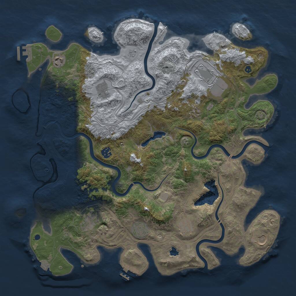 Rust Map: Procedural Map, Size: 4300, Seed: 994478820, 16 Monuments