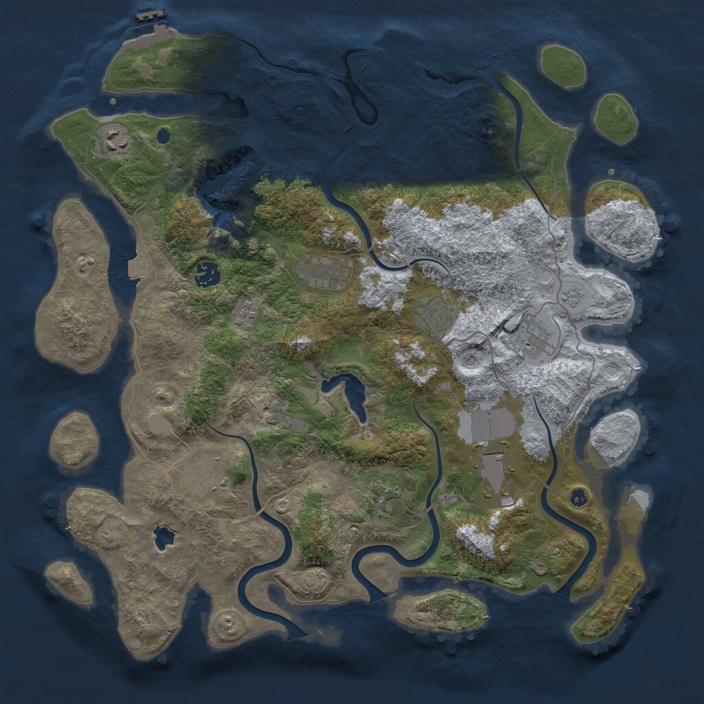 Rust Map: Procedural Map, Size: 4096, Seed: 109706911, 15 Monuments