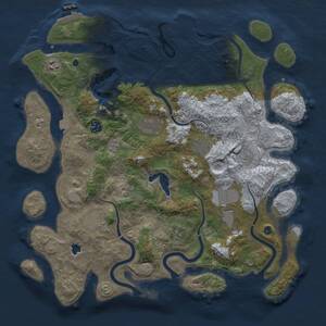 Thumbnail Rust Map: Procedural Map, Size: 4096, Seed: 109706911, 15 Monuments