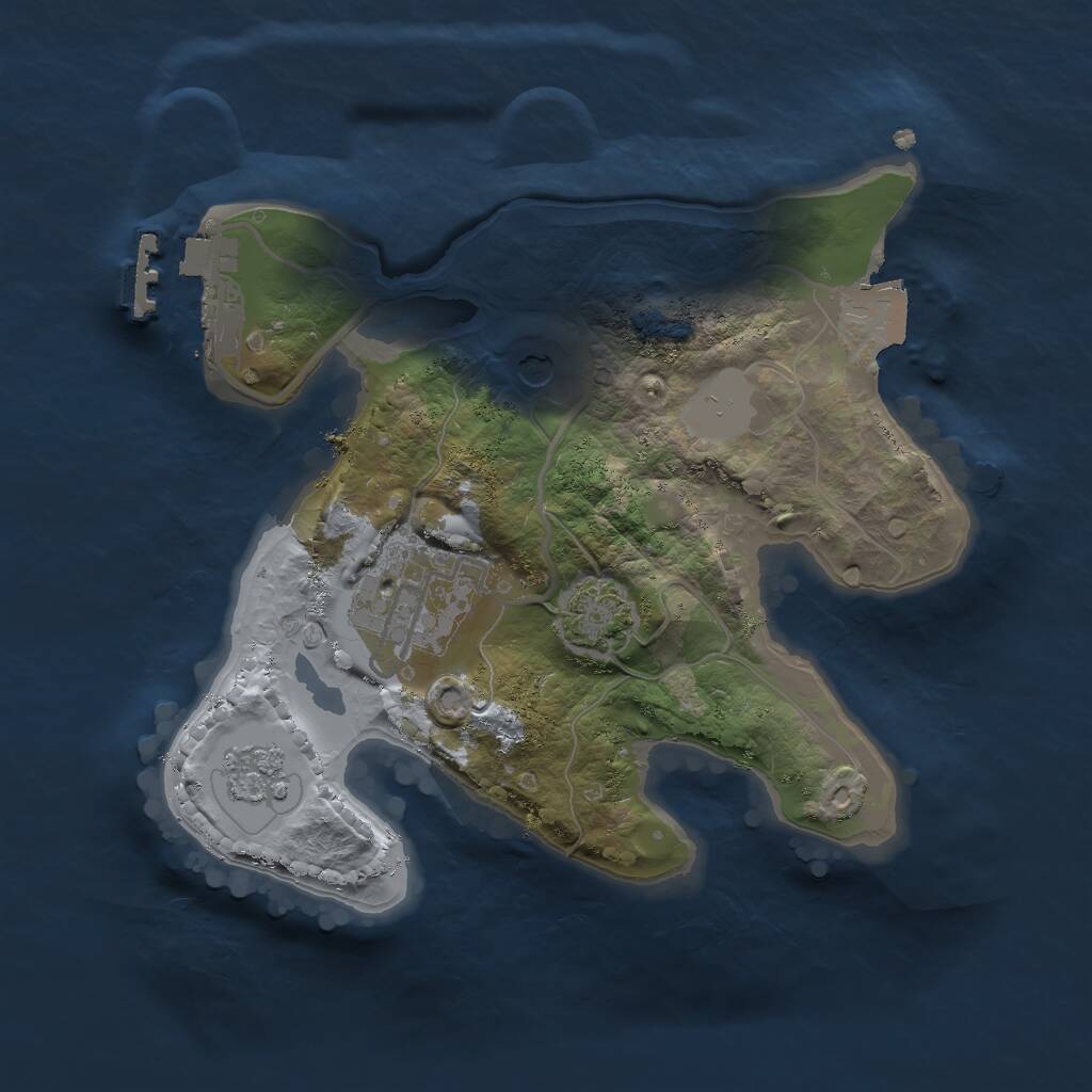 Rust Map: Procedural Map, Size: 2000, Seed: 78124699, 6 Monuments