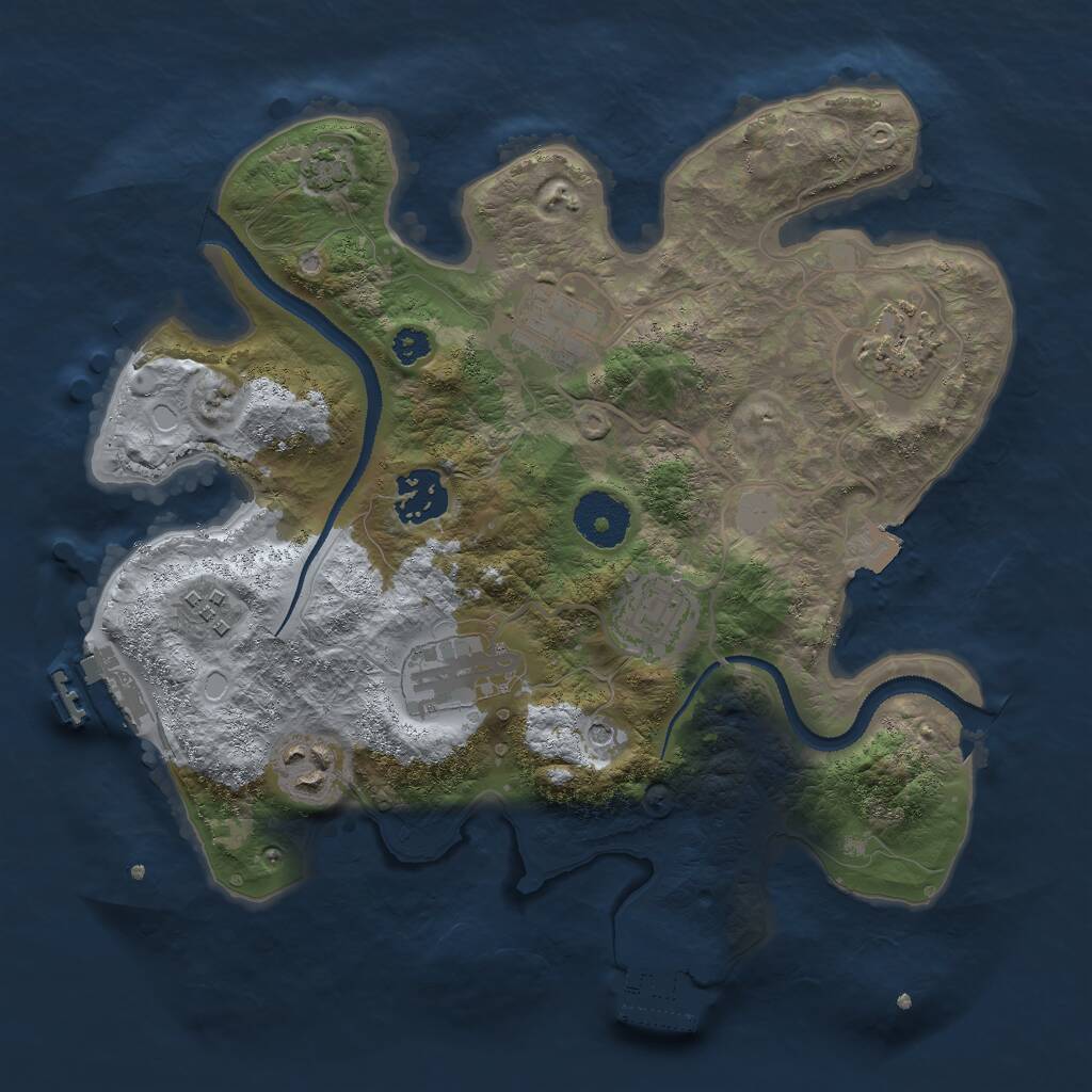 Rust Map: Procedural Map, Size: 3000, Seed: 680268123, 12 Monuments