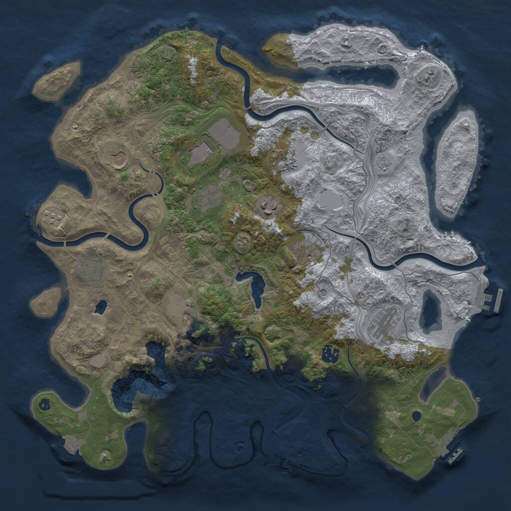 Rust Map: Procedural Map, Size: 4250, Seed: 756832795, 17 Monuments