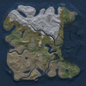 Thumbnail Rust Map: Procedural Map, Size: 4200, Seed: 1924353747, 15 Monuments