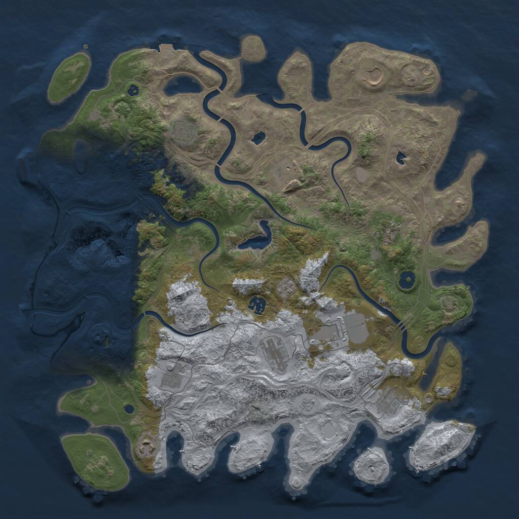 Rust Map: Procedural Map, Size: 4500, Seed: 16072026, 16 Monuments