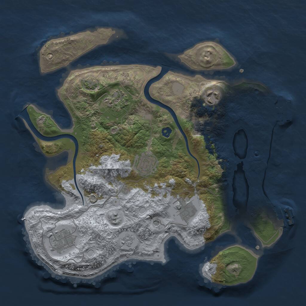 Rust Map: Procedural Map, Size: 3000, Seed: 65359, 12 Monuments