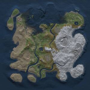 Thumbnail Rust Map: Procedural Map, Size: 3500, Seed: 291025, 14 Monuments