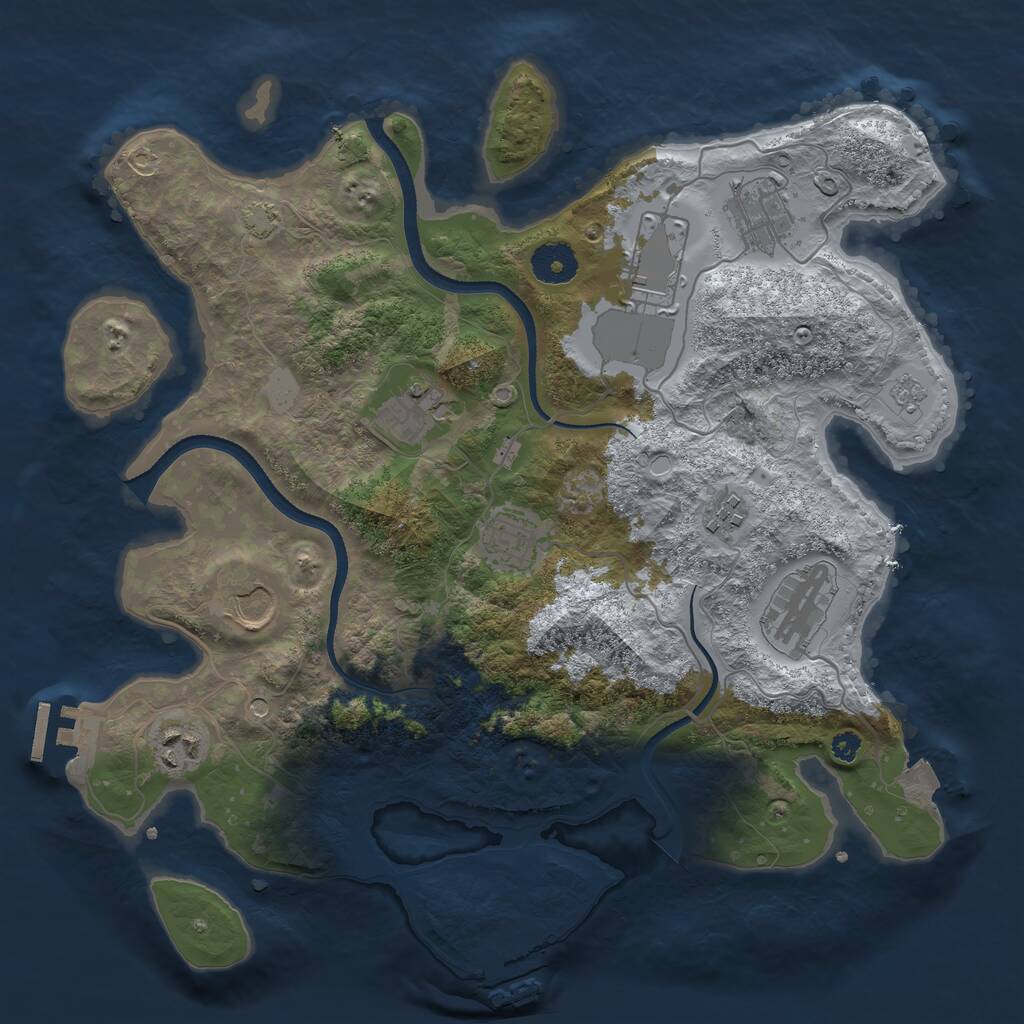 Rust Map: Procedural Map, Size: 3500, Seed: 321337, 14 Monuments
