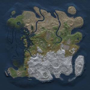 Thumbnail Rust Map: Procedural Map, Size: 3750, Seed: 2021988, 14 Monuments