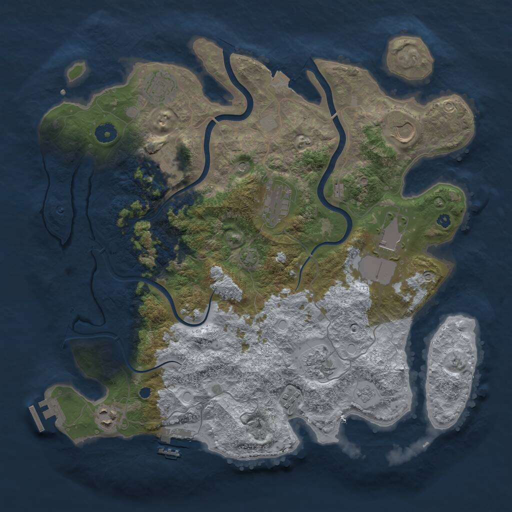 Rust Map: Procedural Map, Size: 3750, Seed: 2021988, 14 Monuments