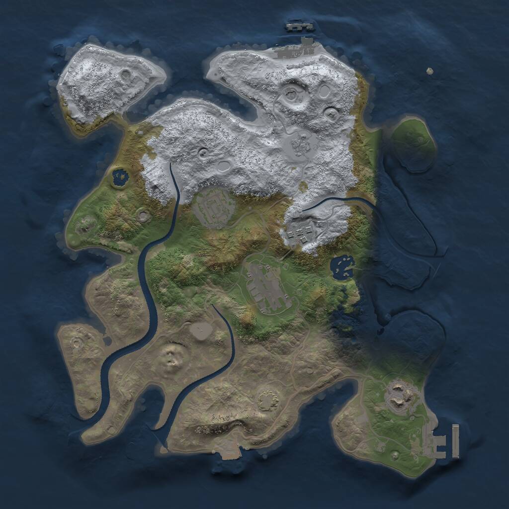 Rust Map: Procedural Map, Size: 3000, Seed: 468443360, 11 Monuments