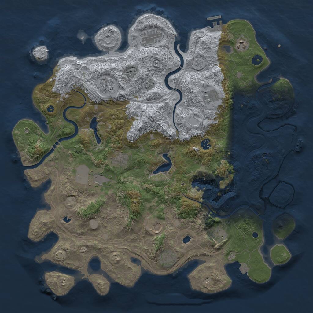 Rust Map: Procedural Map, Size: 4500, Seed: 15796, 17 Monuments