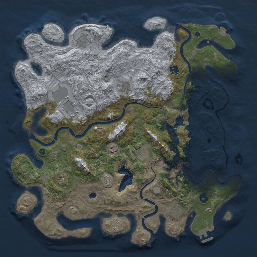 Rust Map: Procedural Map, Size: 4250, Seed: 457928283, 14 Monuments