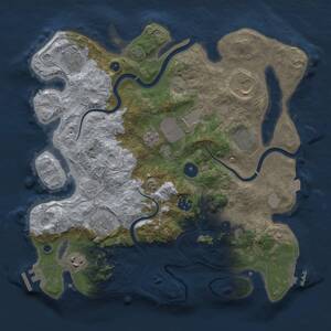 Thumbnail Rust Map: Procedural Map, Size: 3500, Seed: 25437, 15 Monuments