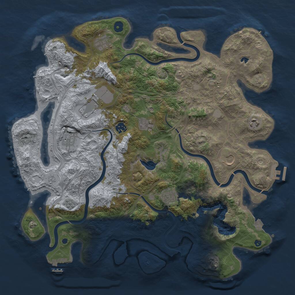 Rust Map: Procedural Map, Size: 4250, Seed: 14239859, 16 Monuments
