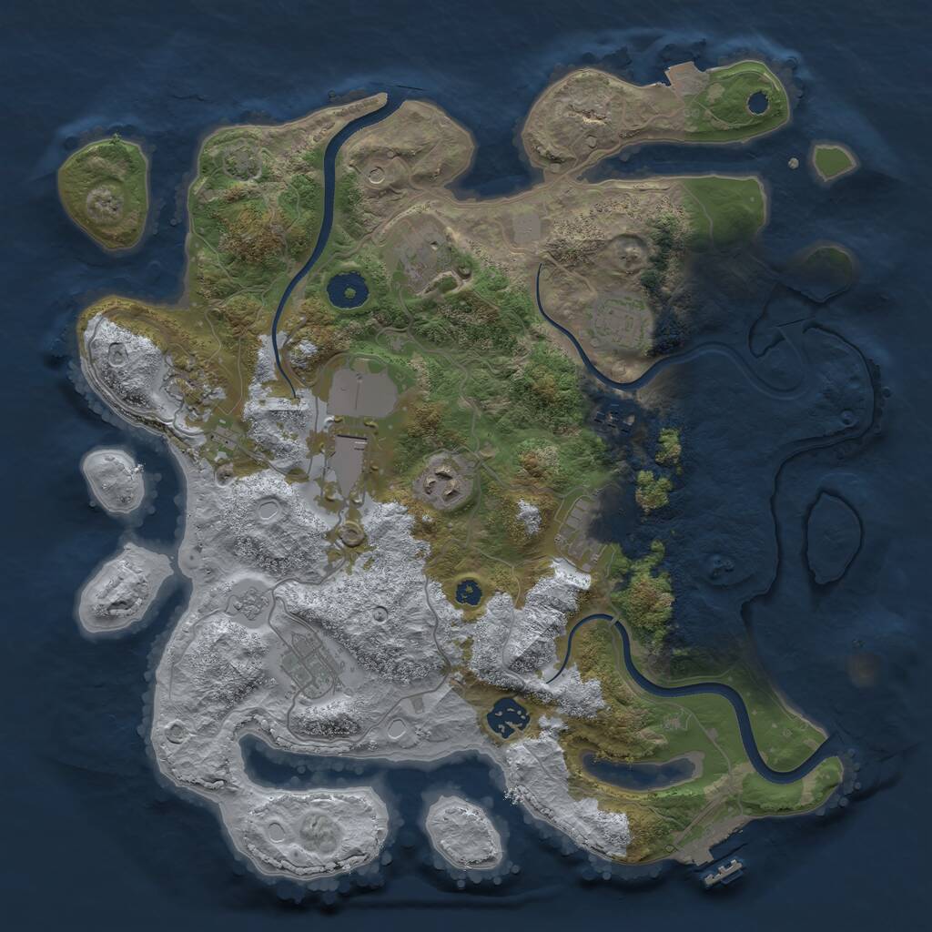 Rust Map: Procedural Map, Size: 3600, Seed: 482931, 14 Monuments