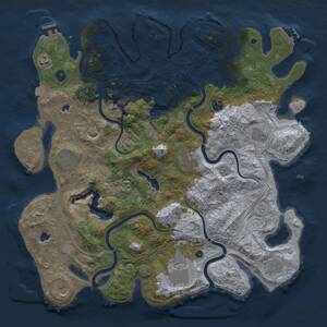 Thumbnail Rust Map: Procedural Map, Size: 4500, Seed: 1590386183, 15 Monuments