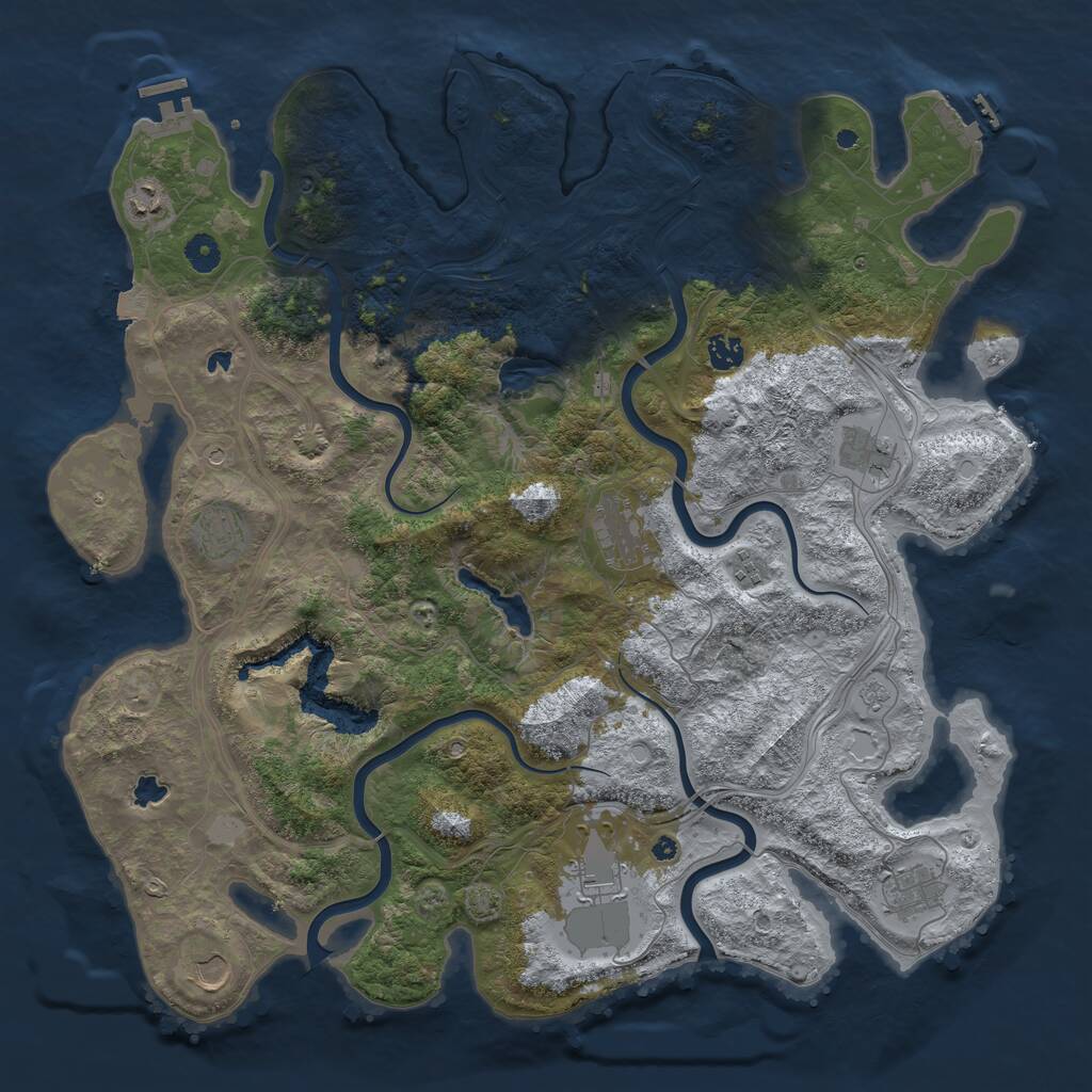 Rust Map: Procedural Map, Size: 4500, Seed: 1590386183, 15 Monuments