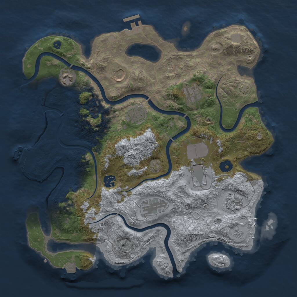 Rust Map: Procedural Map, Size: 3600, Seed: 761984, 15 Monuments