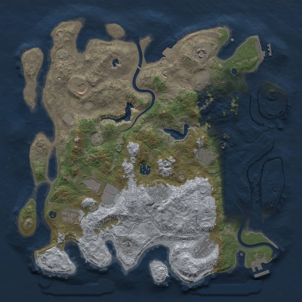 Rust Map: Procedural Map, Size: 4000, Seed: 725248957, 16 Monuments