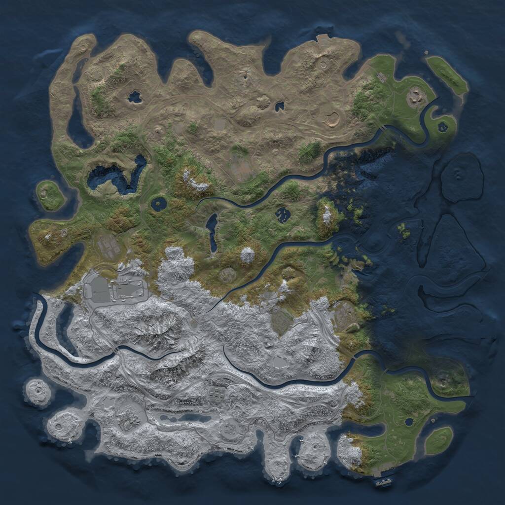 Rust Map: Procedural Map, Size: 5100, Seed: 26379, 16 Monuments
