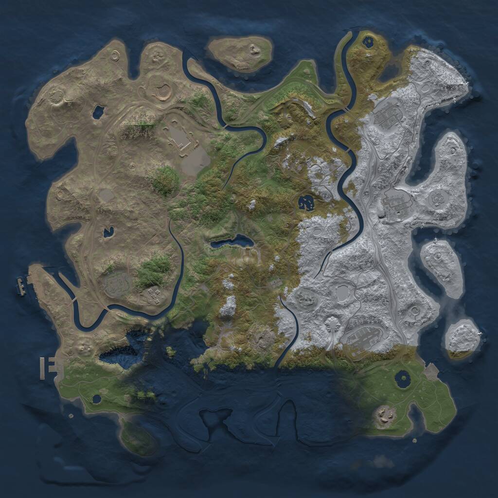 Rust Map: Procedural Map, Size: 4500, Seed: 1647942088, 16 Monuments