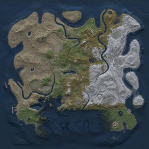 Thumbnail Rust Map: Procedural Map, Size: 4500, Seed: 1647942088, 16 Monuments