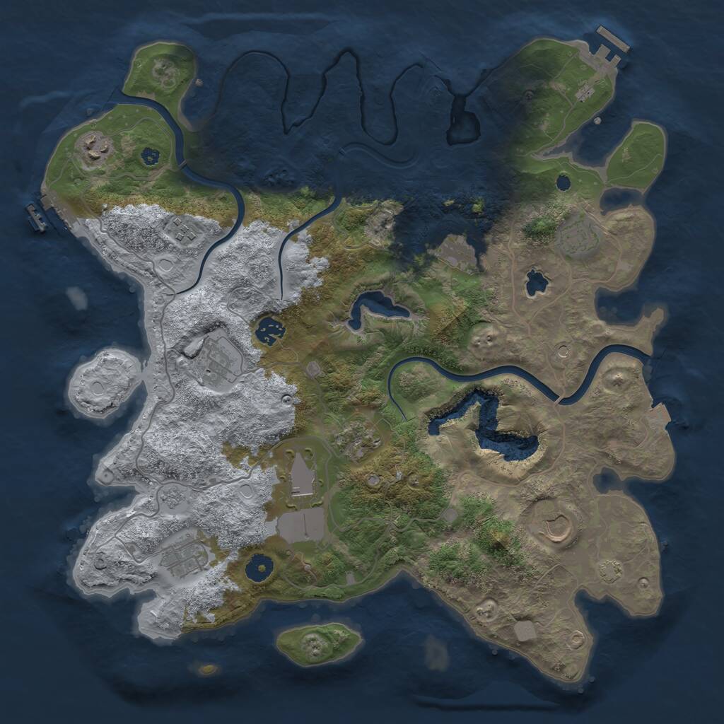 Rust Map: Procedural Map, Size: 4000, Seed: 356285286, 16 Monuments