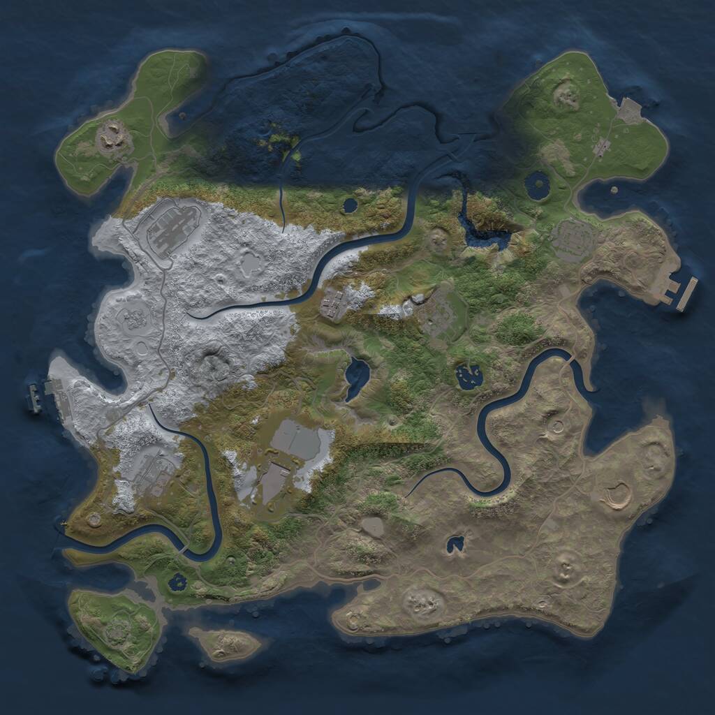 Rust Map: Procedural Map, Size: 4000, Seed: 1155833139, 15 Monuments
