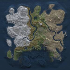 Thumbnail Rust Map: Procedural Map, Size: 3500, Seed: 1230462915, 14 Monuments