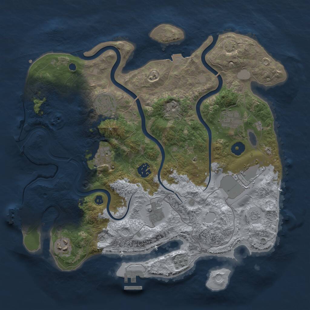 Rust Map: Procedural Map, Size: 3500, Seed: 338386065, 14 Monuments