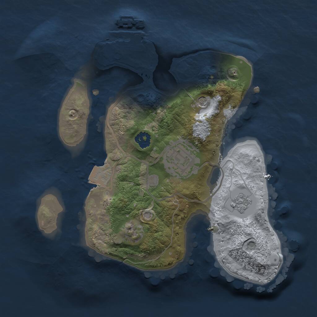 Rust Map: Procedural Map, Size: 2000, Seed: 650336041, 5 Monuments