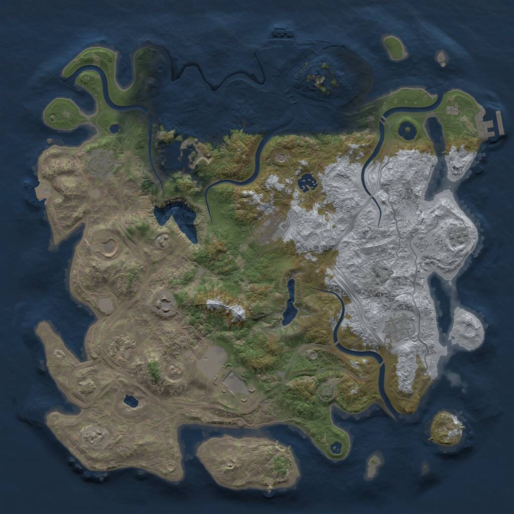 Rust Map: Procedural Map, Size: 4250, Seed: 811733082, 16 Monuments