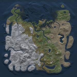 Thumbnail Rust Map: Procedural Map, Size: 5000, Seed: 1825076384, 17 Monuments