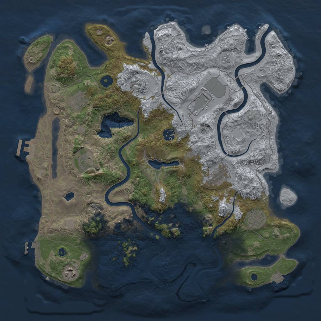 Rust Map: Procedural Map, Size: 4000, Seed: 365893831, 15 Monuments