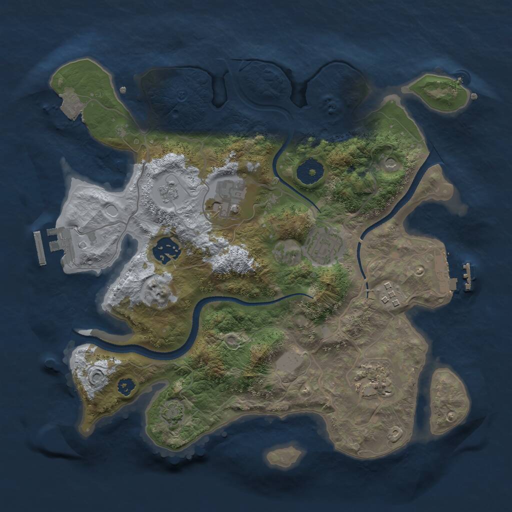 Rust Map: Procedural Map, Size: 3000, Seed: 1778631570, 11 Monuments