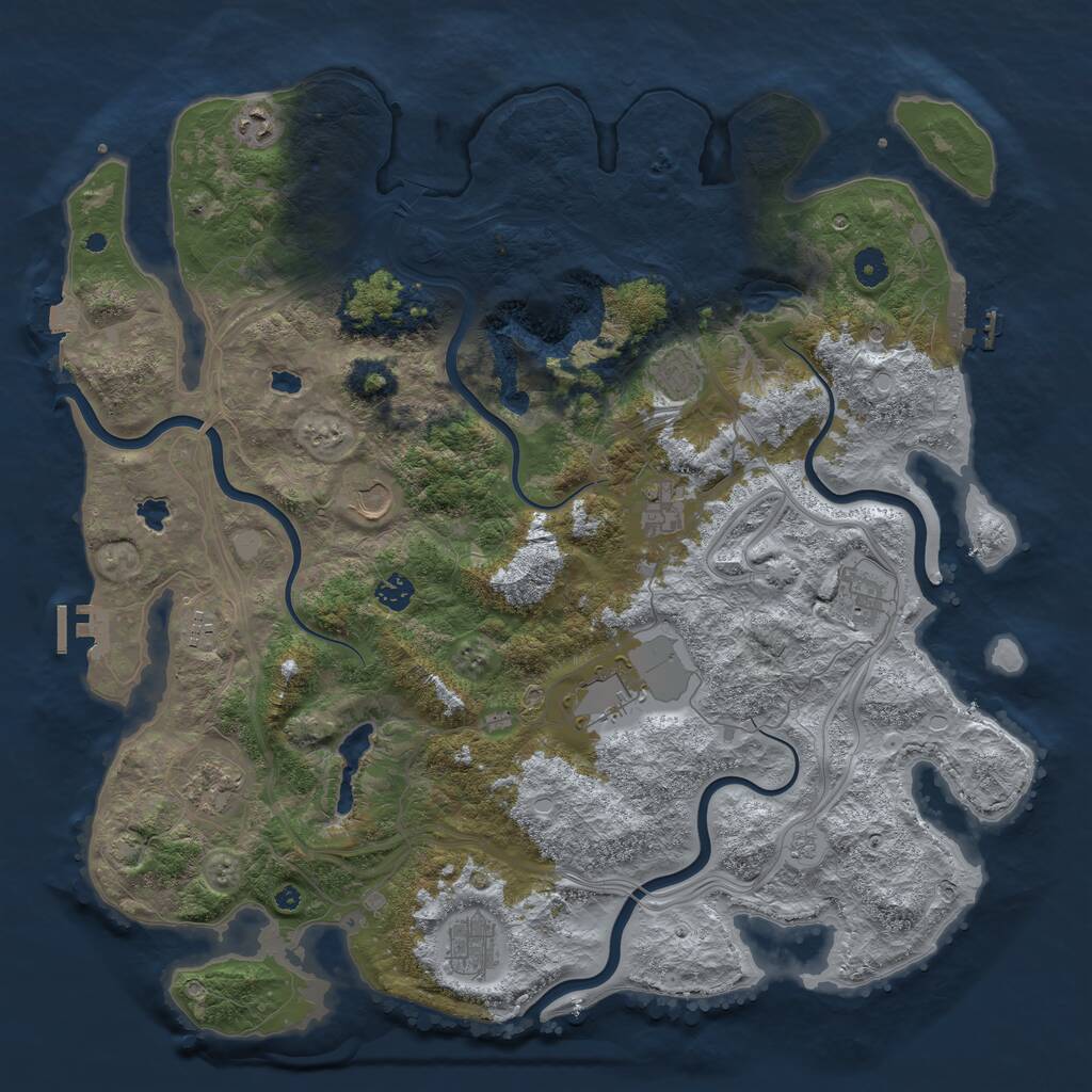 Rust Map: Procedural Map, Size: 4500, Seed: 573527979, 16 Monuments