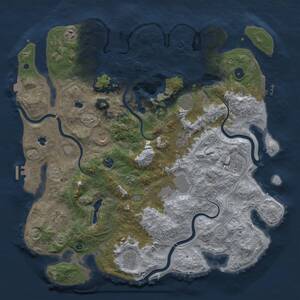Thumbnail Rust Map: Procedural Map, Size: 4500, Seed: 573527979, 16 Monuments