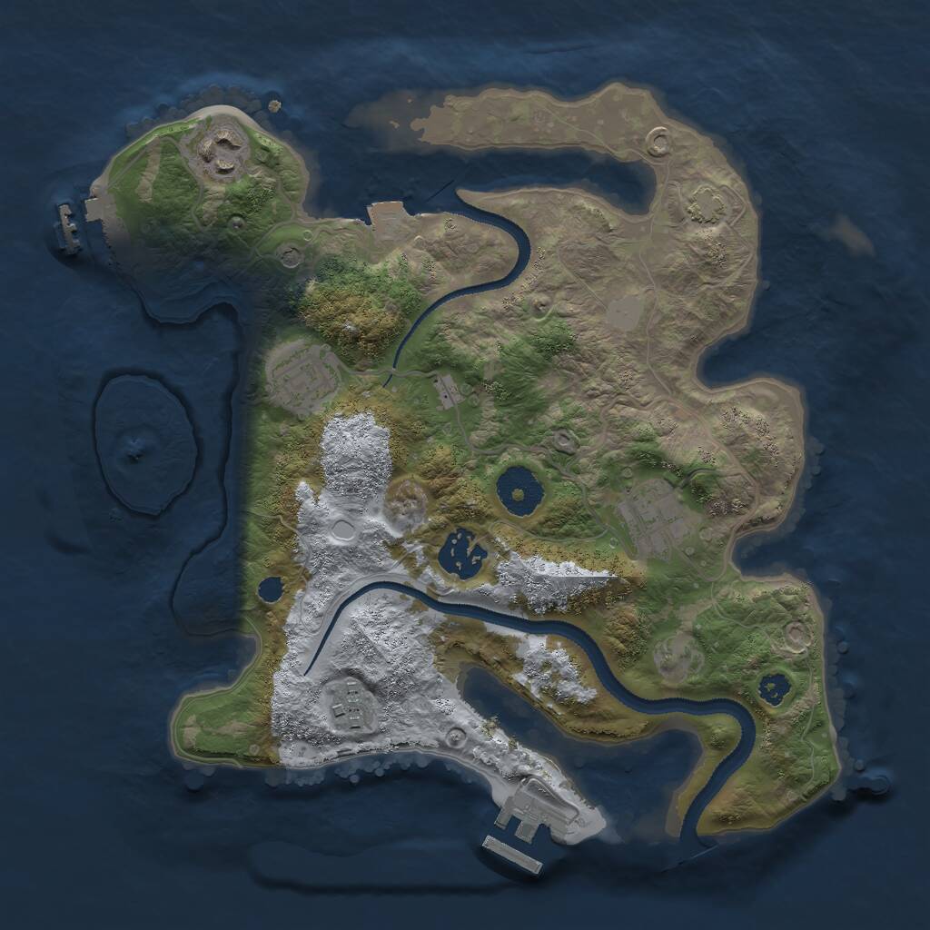 Rust Map: Procedural Map, Size: 3000, Seed: 742915603, 10 Monuments