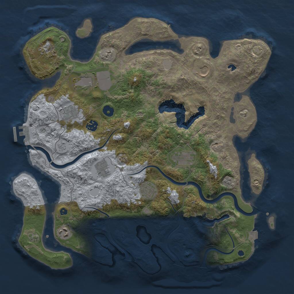 Rust Map: Procedural Map, Size: 4000, Seed: 1046962130, 15 Monuments
