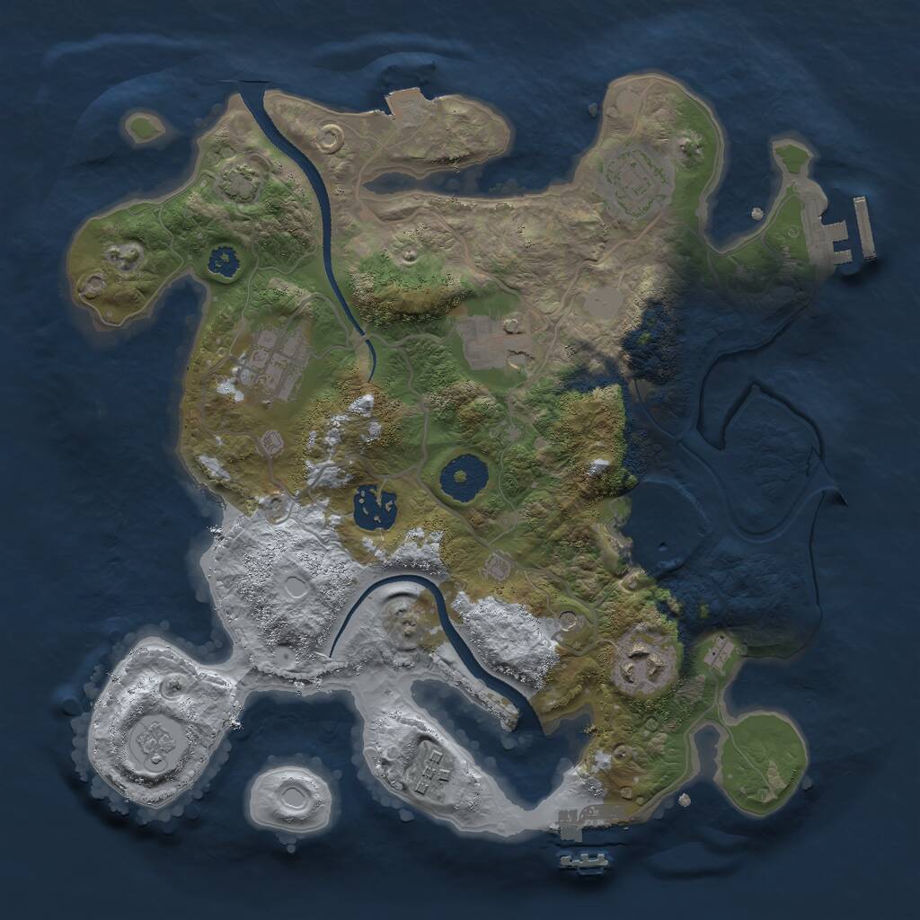 Rust Map: Procedural Map, Size: 2999, Seed: 1774081715, 13 Monuments