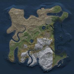 Thumbnail Rust Map: Procedural Map, Size: 3000, Seed: 359341220, 11 Monuments