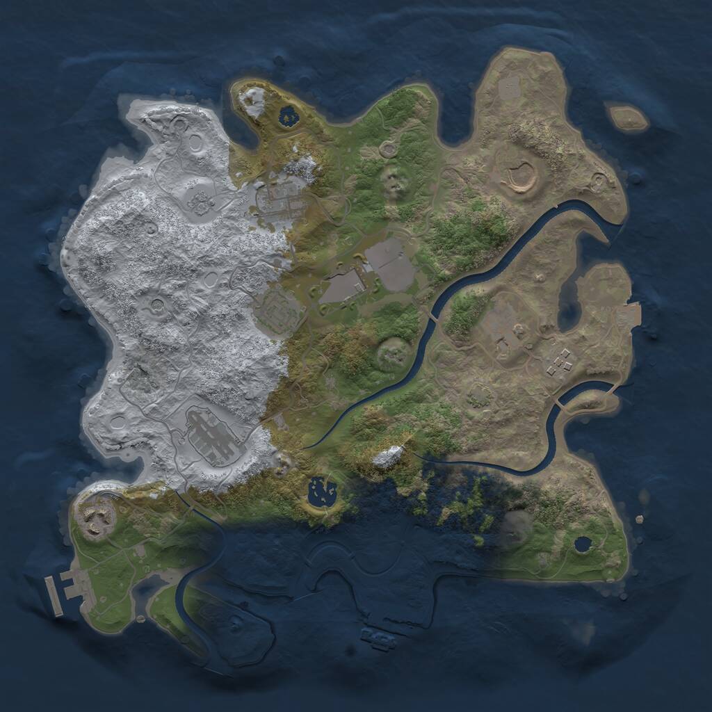 Rust Map: Procedural Map, Size: 3500, Seed: 1961688194, 15 Monuments