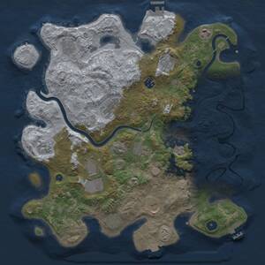 Thumbnail Rust Map: Procedural Map, Size: 3900, Seed: 2106539656, 17 Monuments