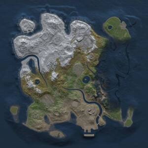 Thumbnail Rust Map: Procedural Map, Size: 3000, Seed: 1736540886, 11 Monuments