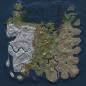 Thumbnail Rust Map: Procedural Map, Size: 4500, Seed: 1831576903, 17 Monuments