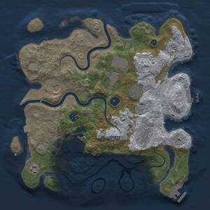 Thumbnail Rust Map: Procedural Map, Size: 3500, Seed: 26091685, 14 Monuments